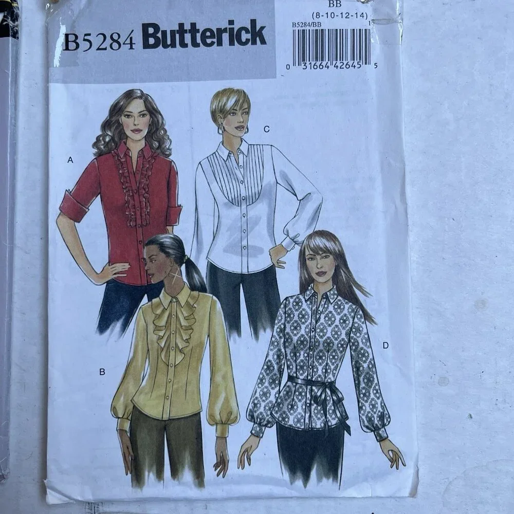 Sewing Pattern‎ Womens Top Blouse Shirt Y2K Butterick 6865 B6284 McCalls 3668